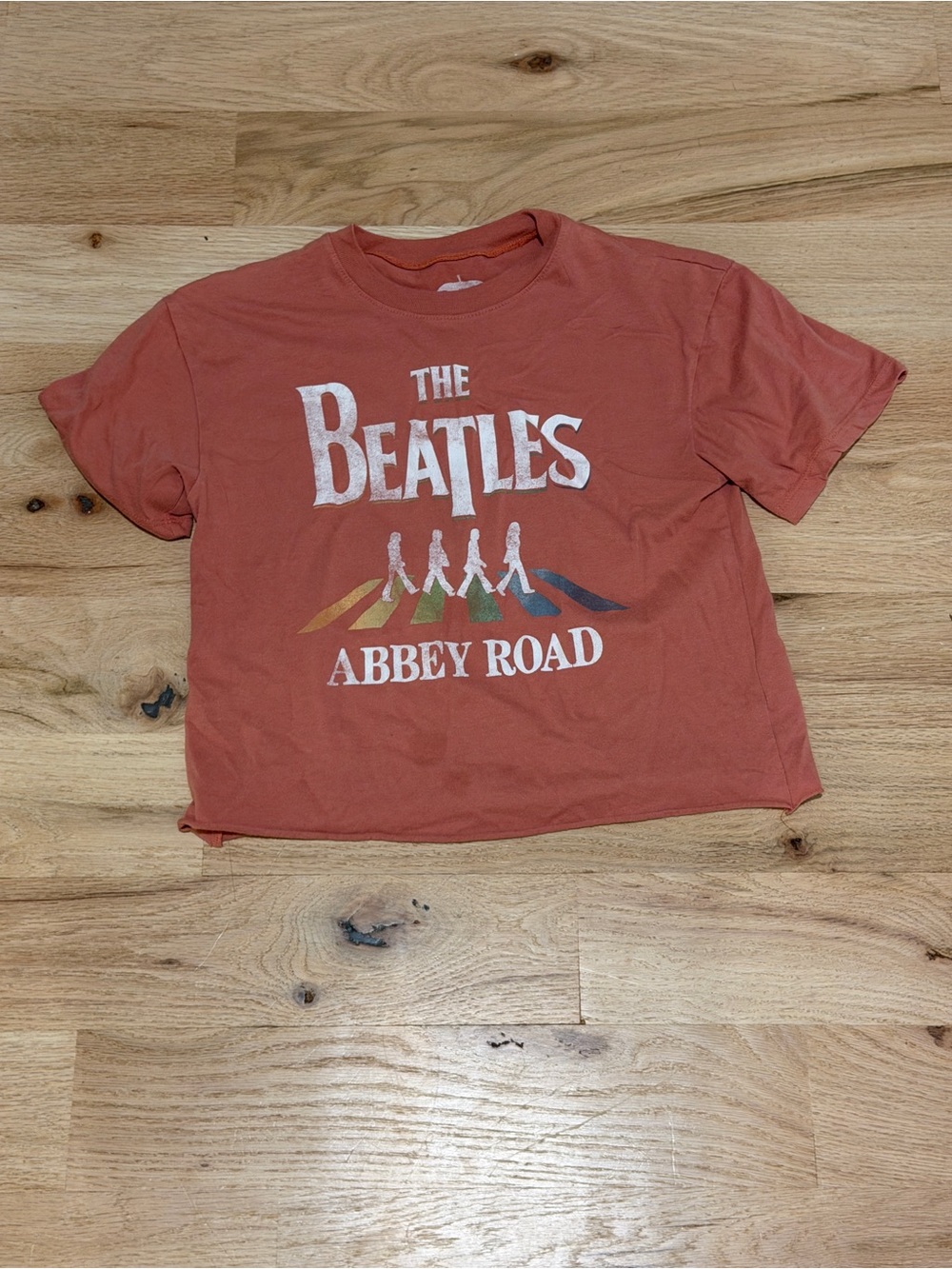 The Beatles Abbey Road Crop Tee- Rust Red